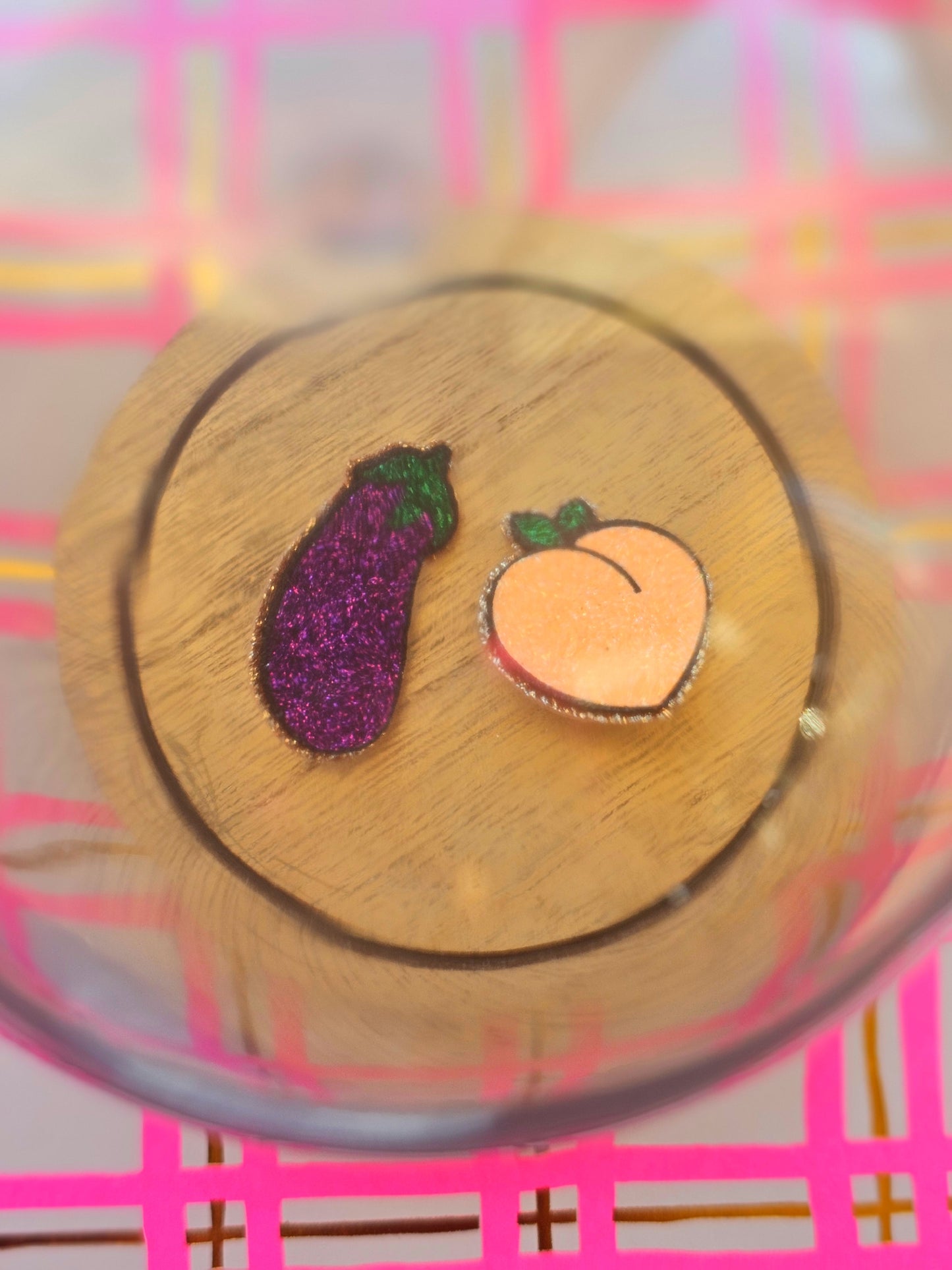 Duo "Aubergine pêche"